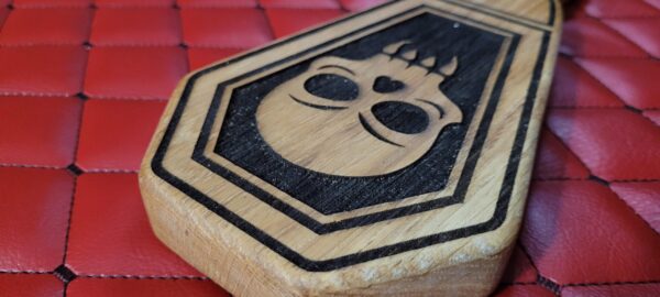 Skull Fang White Oak Paddle: Coffin-Shaped Kink BDSM Toy