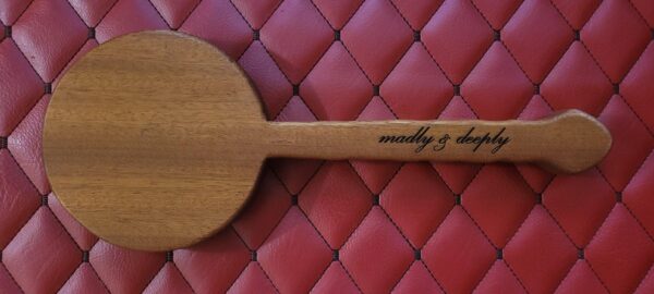 White Oak or Sapel Paddle - Concentric Circle Engraved BDSM Gear Kink Impact Toy