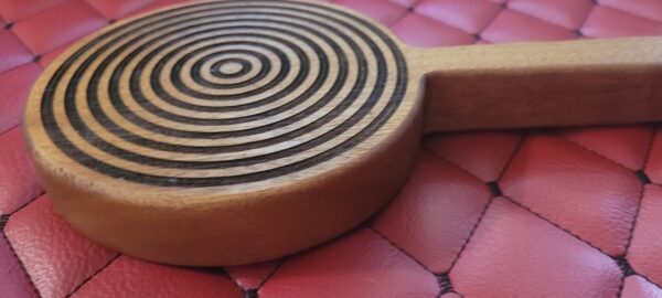 White Oak or Sapel Paddle - Concentric Circle Engraved BDSM Gear Kink Impact Toy