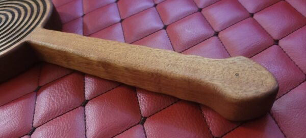 White Oak or Sapel Paddle - Concentric Circle Engraved BDSM Gear Kink Impact Toy