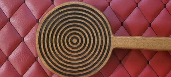 White Oak or Sapel Paddle - Concentric Circle Engraved BDSM Gear Kink Impact Toy