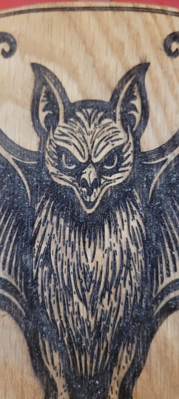 il_fullxfull.7054386133_qcei.jpg Large Gothic Oak Bat Paddle – Handcrafted BDSM Gear Spanking Wooden Paddle with Vampire Design