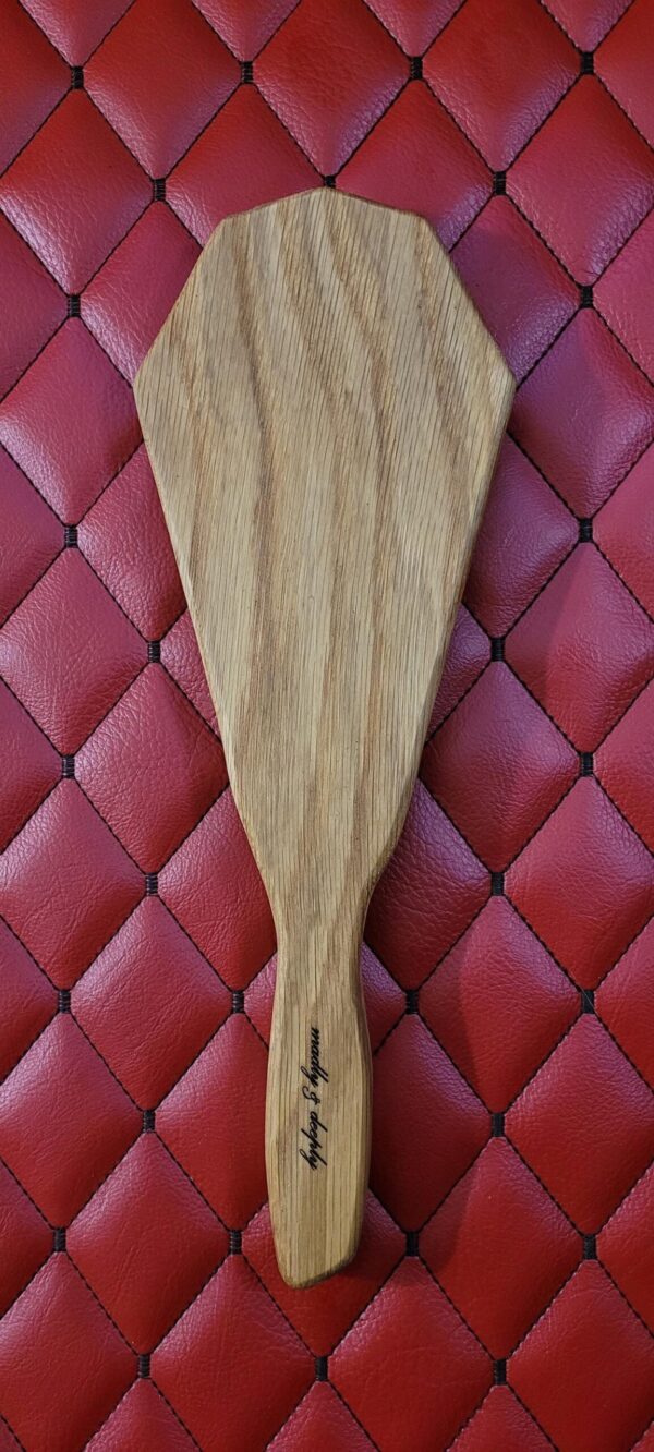 LARGE Spider Web Coffin Wooden Paddle: Engraved White Oak Gothic BDSM Gear Impact Toy
