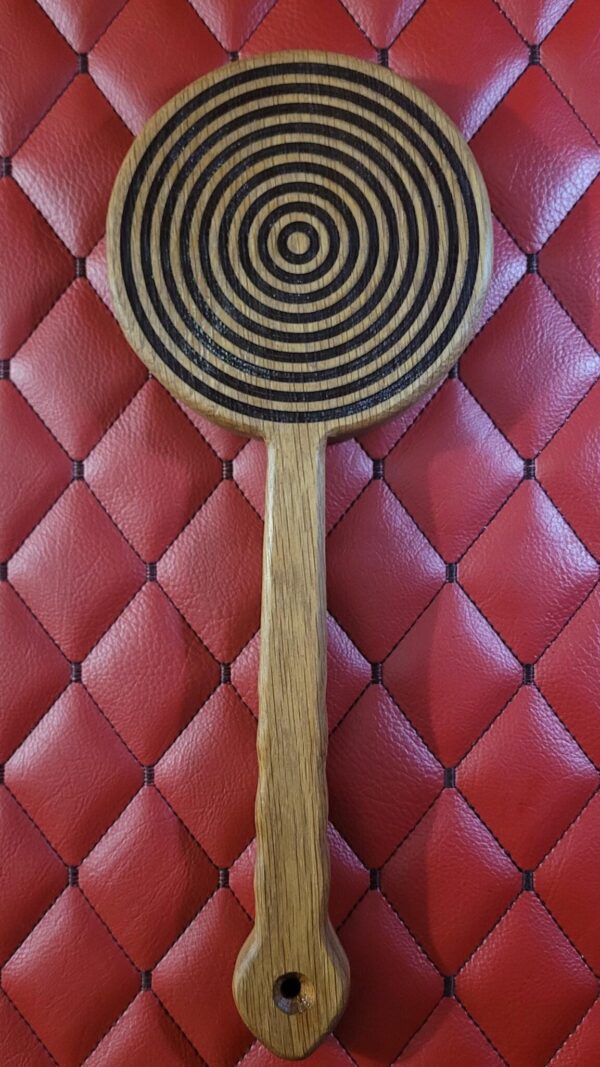 il_fullxfull.7152863372_4vr6.jpg Sapele or White OakPaddle - Concentric Circle Engraved BDSM Gear Kink Impact Toy