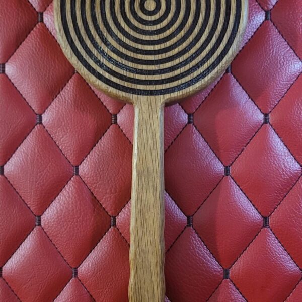 Sapele or White OakPaddle - Concentric Circle Engraved BDSM Gear Kink Impact Toy