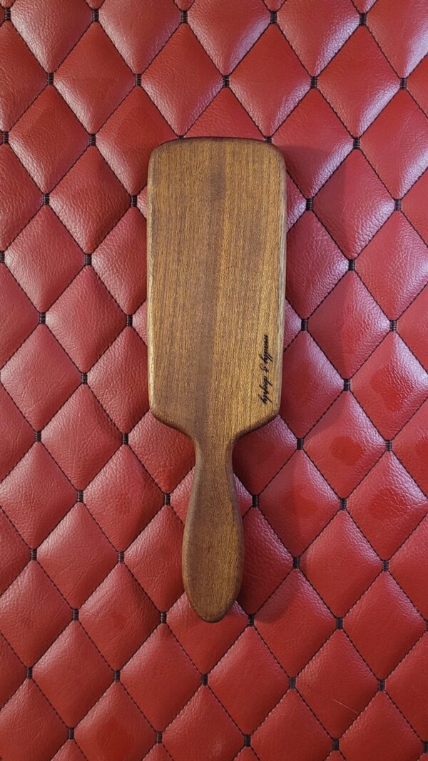 Handmade Sapele Paddle: Hairbrush Style Impact Toy