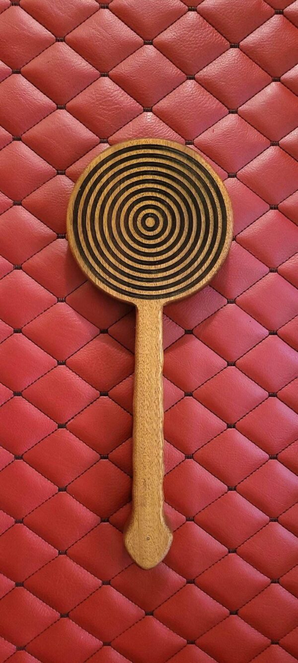 White Oak or Sapel Paddle - Concentric Circle Engraved BDSM Gear Kink Impact Toy