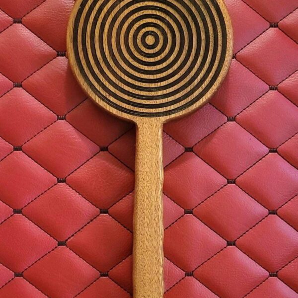 White Oak or Sapel Paddle - Concentric Circle Engraved BDSM Gear Kink Impact Toy
