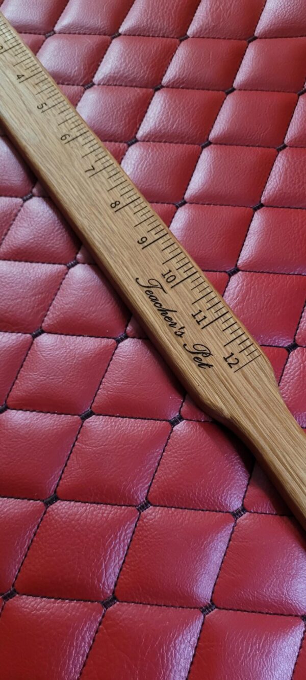 White Oak Paddle Ruler: Teacher's Pet, Custom Engraved
