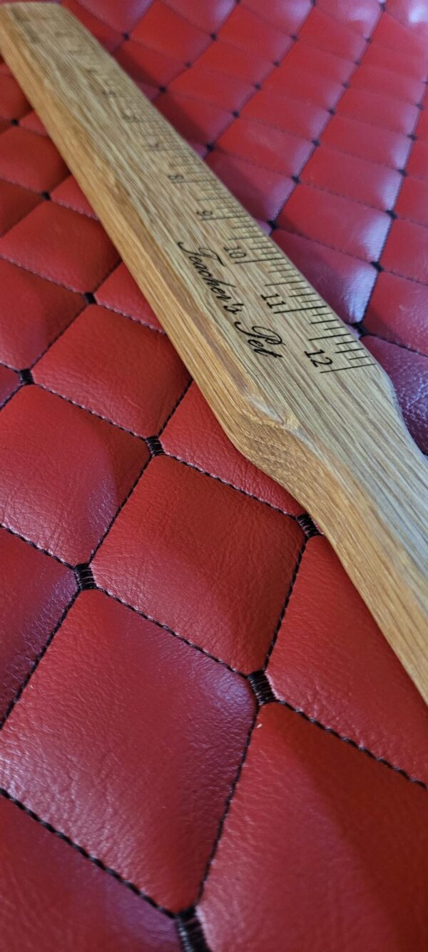 White Oak Paddle Ruler: Teacher's Pet, Custom Engraved