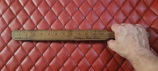 CUSTOM  The Paddle Ruler: Sturdy Walnut BDSM Impact play. imperial metric