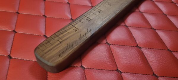 CUSTOM  The Paddle Ruler: Sturdy Walnut BDSM Impact play. imperial metric