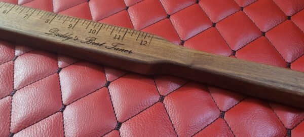 CUSTOM  The Paddle Ruler: Sturdy Walnut BDSM Impact play. imperial metric