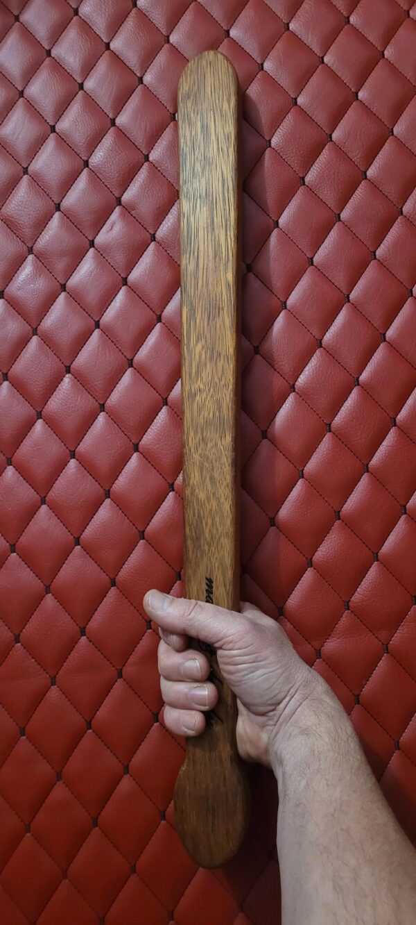 The Punisher: Merbau Handmade Wooden Bat BDSM Gear Spanking Impact Play- Blackjack-Inspired