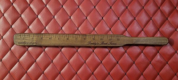 CUSTOM  The Paddle Ruler: Sturdy Walnut BDSM Impact play. imperial metric