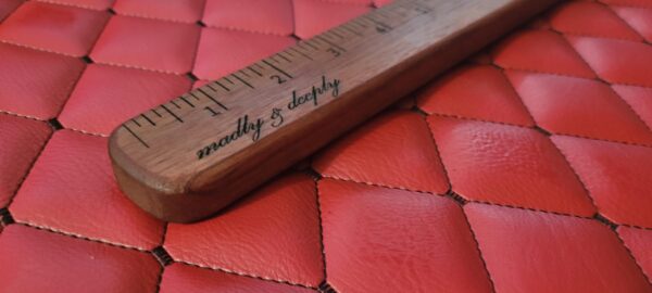 Sapele Wood Paddle Ruler: Custom Engraved Spanking Tool