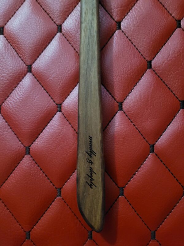 il_fullxfull.7373059640_7oiv.jpg The "You're going to get the SPOON!" - Walnut BDSM Gear paddle implement. Long and wooden round