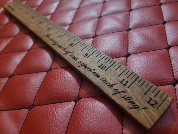 Handmade Cumaru Teak BDSM Gear Ruler: Custom Phrase, Impact Play