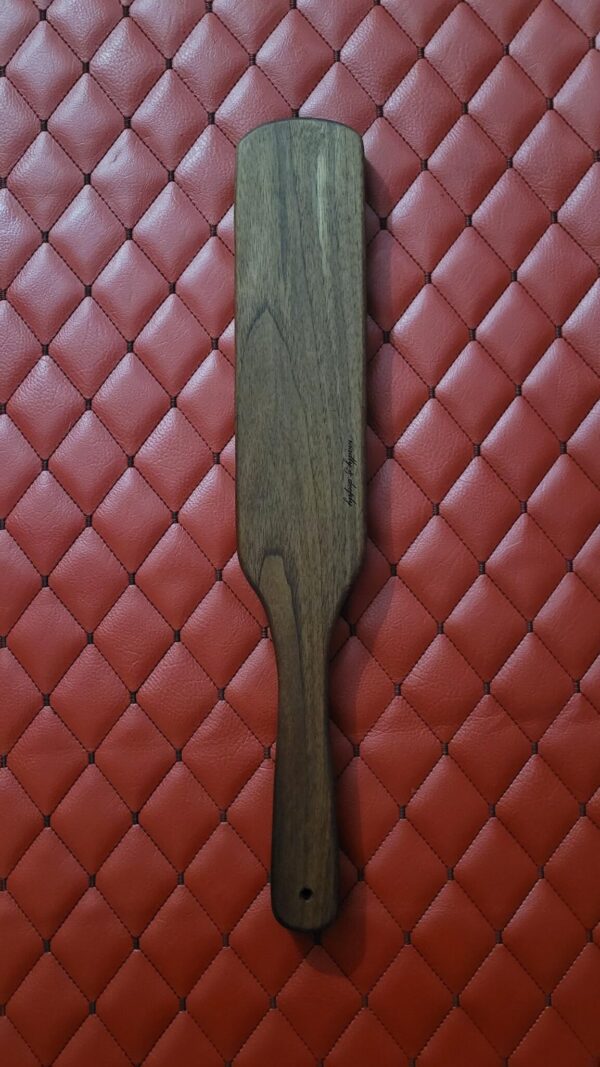 il_fullxfull.7399120219_do3e.jpg Thick Thuddy Walnut BDSM Gear paddle for impact play. Stingy for OTK kink