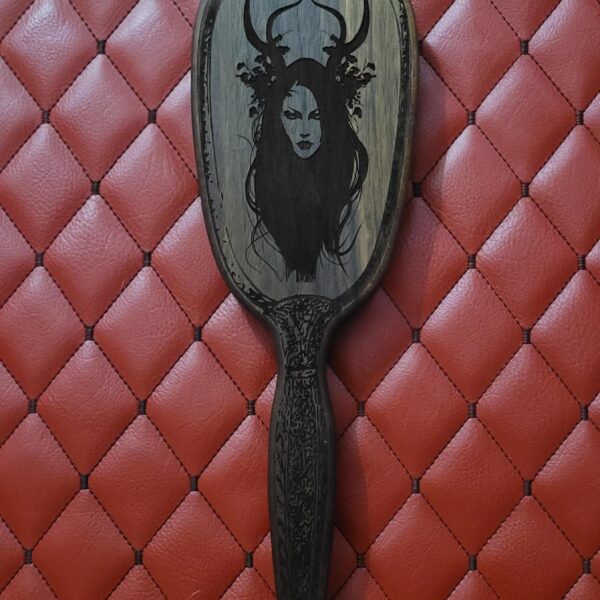 il_fullxfull.7399464395_sre8.jpg Witchy Goth Walnut Wood Vanity Spanking Paddle – Vintage Hairbrush Inspired Impact Tool