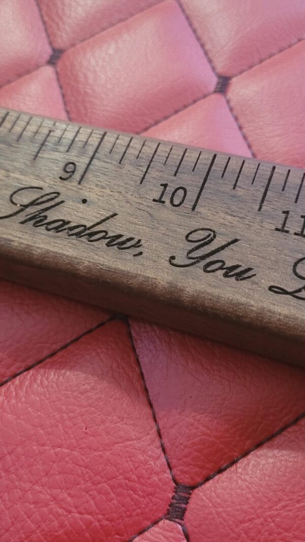 il_fullxfull.7424109457_l7at.jpg Femdom Dominatrix Engraved Walnut Paddle Ruler: Custom Phrase BDSM Gear Play Tool