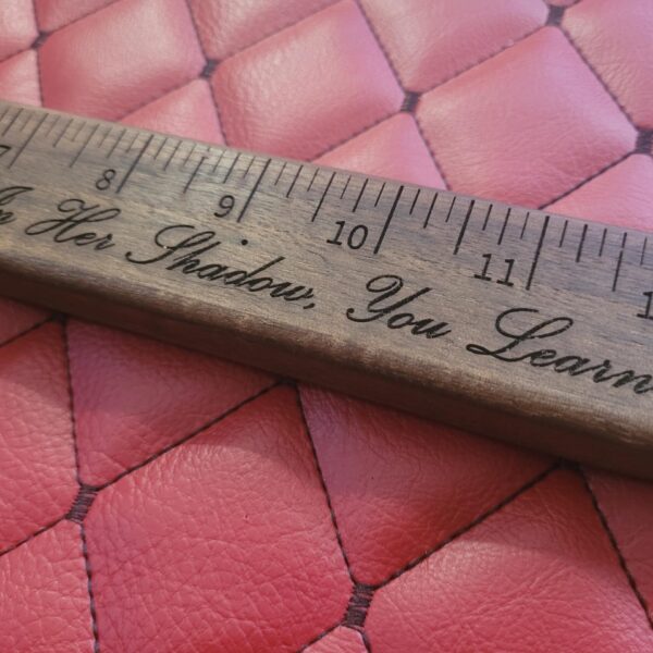 Femdom Dominatrix Engraved Walnut Paddle Ruler: Custom Phrase BDSM Gear Play Tool