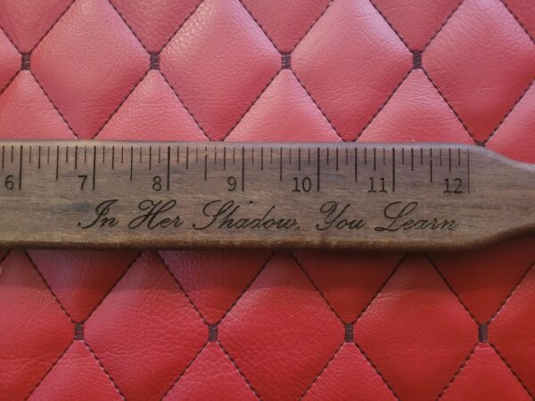Femdom Dominatrix Engraved Walnut Paddle Ruler: Custom Phrase BDSM Gear Play Tool