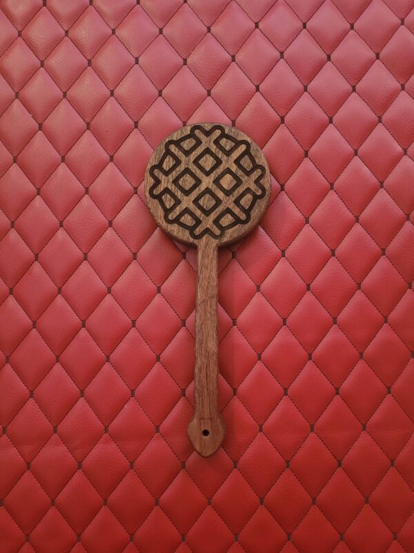 Sapele Mahogany Paddle - Waffle Engraved BDSM Gear Kink Impact Toy