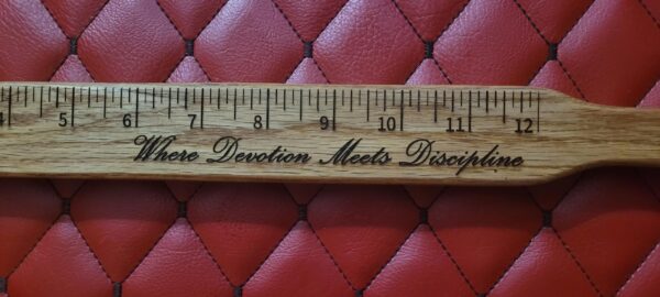 The Paddle Ruler: Femdom White Oak BDSM Gear wooden paddle. CUSTOM PHRASE imperial metric