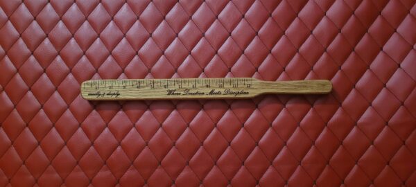 The Paddle Ruler: Femdom White Oak BDSM Gear wooden paddle. CUSTOM PHRASE imperial metric