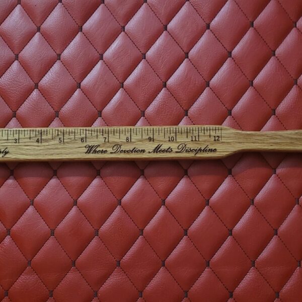 The Paddle Ruler: Femdom White Oak BDSM Gear wooden paddle. CUSTOM PHRASE imperial metric