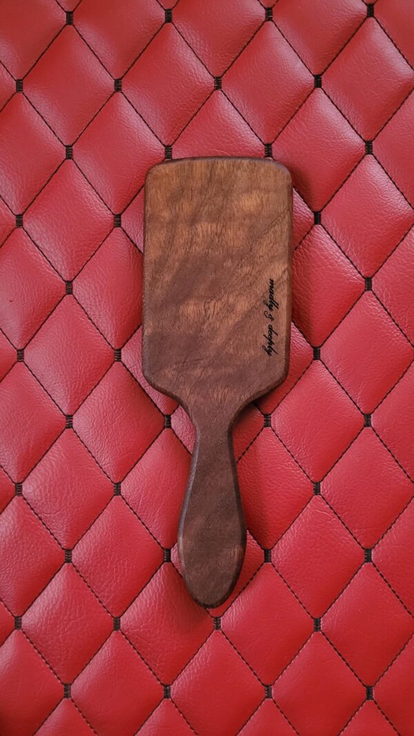 Handmade Sapele Paddle: Thin Pocket Hairbrush Style Impact Toy