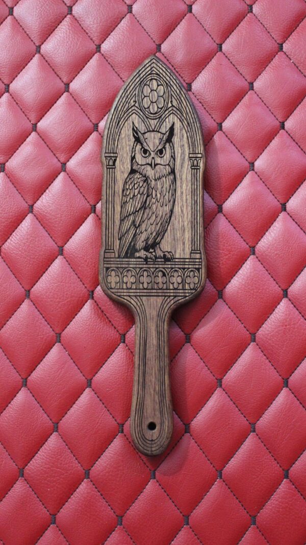 il_fullxfull.7713426458_97c6.jpg Owl Spanking Paddle – Sapele Handmade Impact Toy