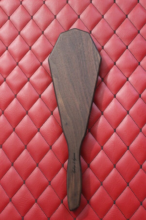 Walnut Spider Web Coffin Wooden Paddle: Engraved Gothic BDSM Gear Impact Toy