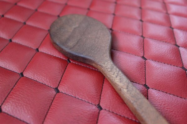The "You're going to get the SPOON!" - Sapele BDSM Impact Gear Wooden paddle implement.