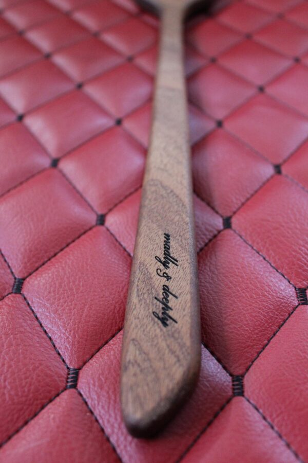 The "You're going to get the SPOON!" - Sapele BDSM Impact Gear Wooden paddle implement.