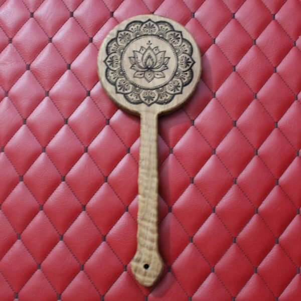 White Oak Mandala Paddle – Engraved Impact Toy, Spiritual Ritual Tool
