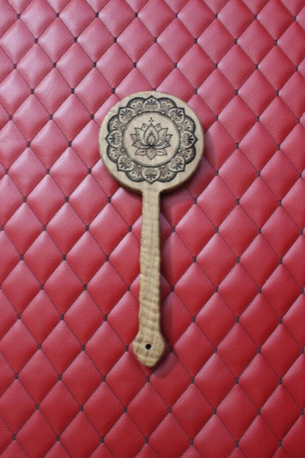White Oak Mandala Paddle – Engraved Impact Toy, Spiritual Ritual Tool