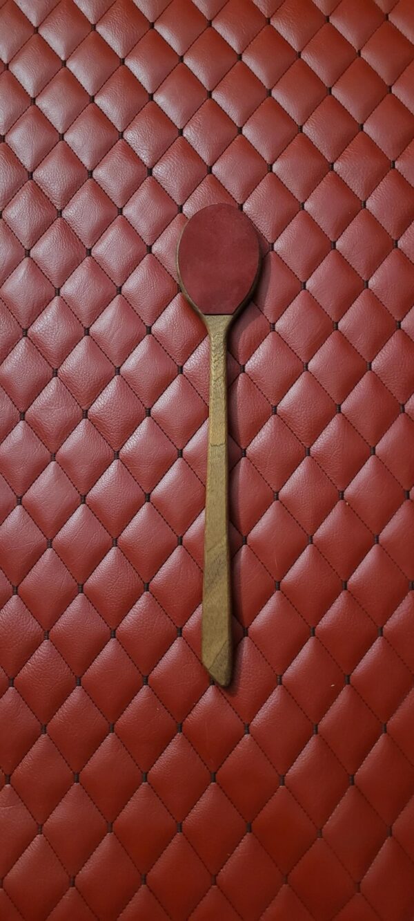 The "You're going to get the SPOON!" - Sapele and Leather BDSM Impact Gear Wooden paddle implement.