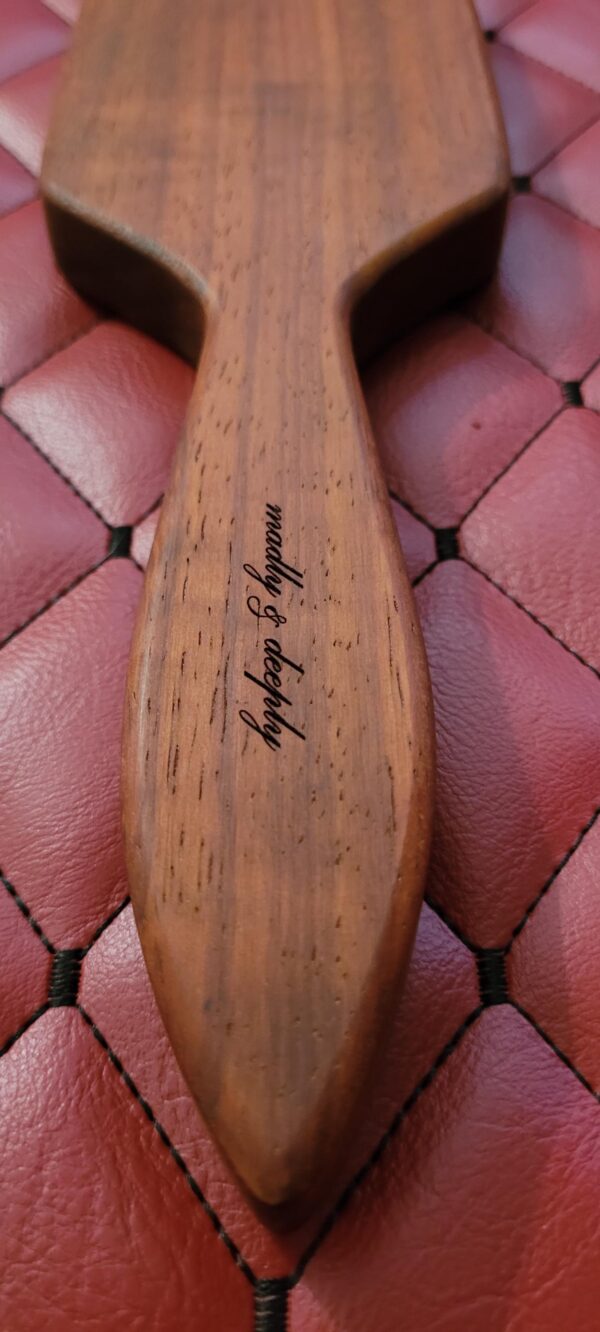 The Rebecca II - Padauk wood BDSM paddle Vintage hairbrush styled design.