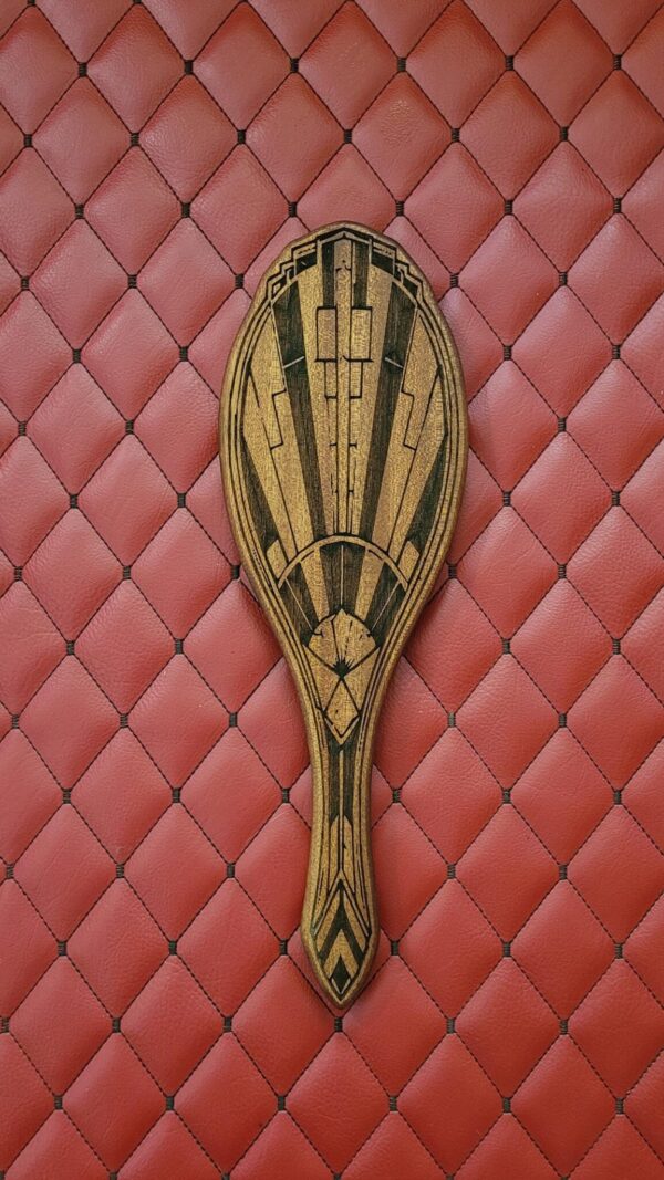 il_fullxfull.8029768798_be4u.jpg Nouveau Peacock Sapele Wood Paddle: Vanity Hand Mirror Hairbrush-Inspired Discipline Tool