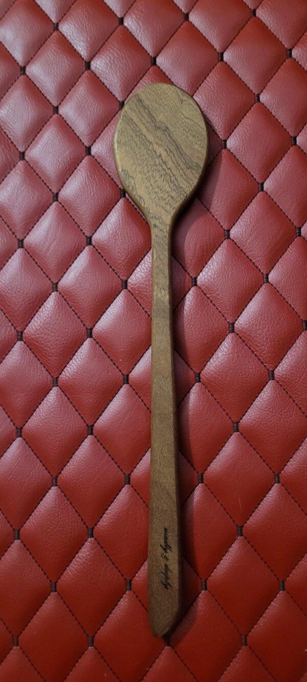 The "You're going to get the SPOON!" - Sapele and Leather BDSM Impact Gear Wooden paddle implement.