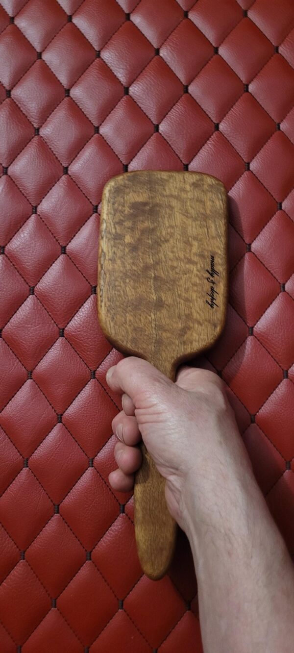 il_fullxfull.8056992497_fmkv.jpg Large Pommeled Sapele BDSM Gear Paddle – Handmade Hairbrush Style Impact Toy