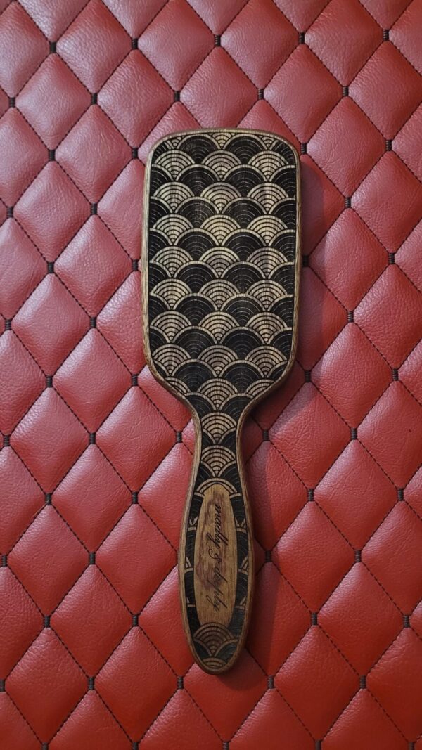 Wave Texture Sapele Wood Paddle: Vanity Hairbrush-Inspired Discipline Tool