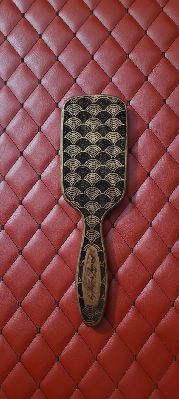 Wave Texture Sapele Wood Paddle: Vanity Hairbrush-Inspired Discipline Tool