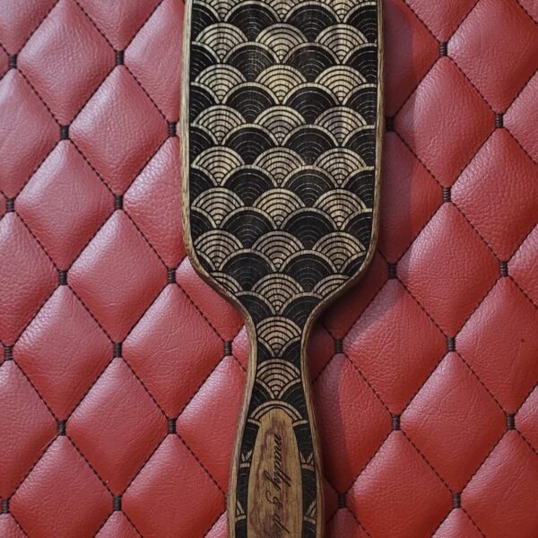 Wave Texture Sapele Wood Paddle: Vanity Hairbrush-Inspired Discipline Tool