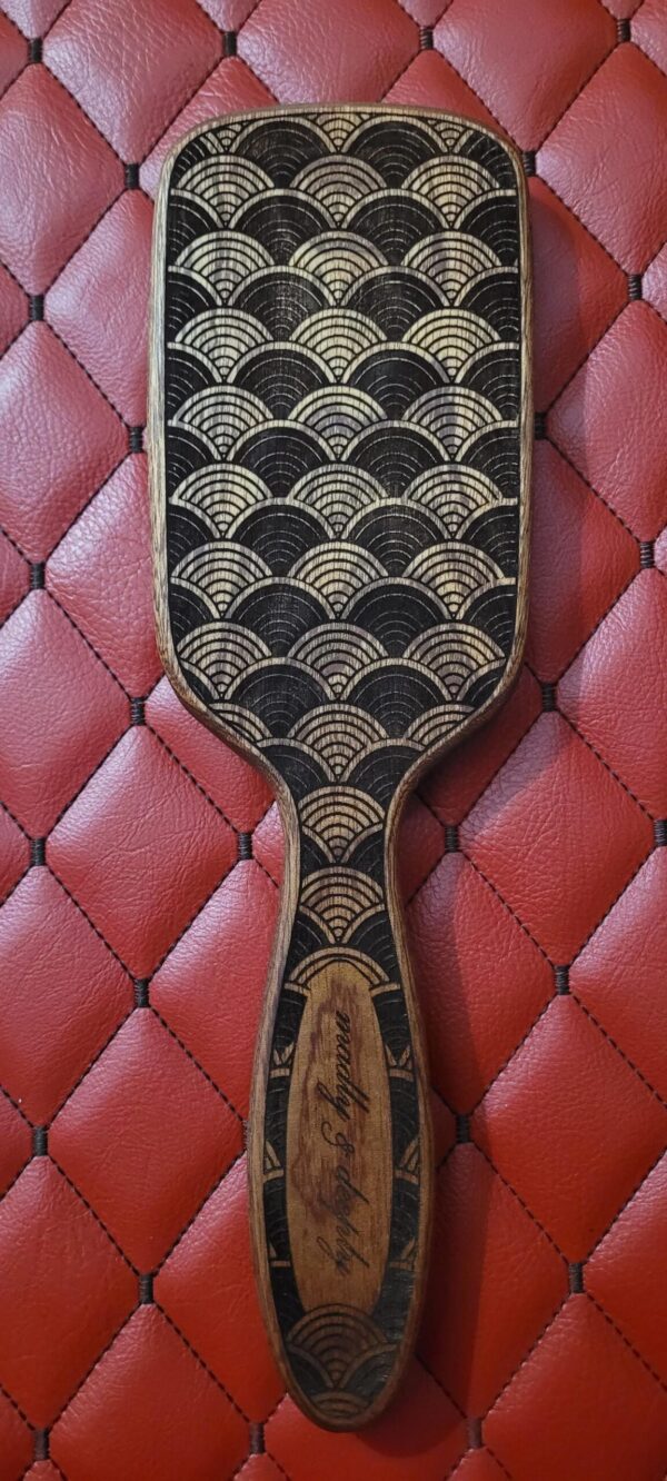 Wave Texture Sapele Wood Paddle: Vanity Hairbrush-Inspired Discipline Tool