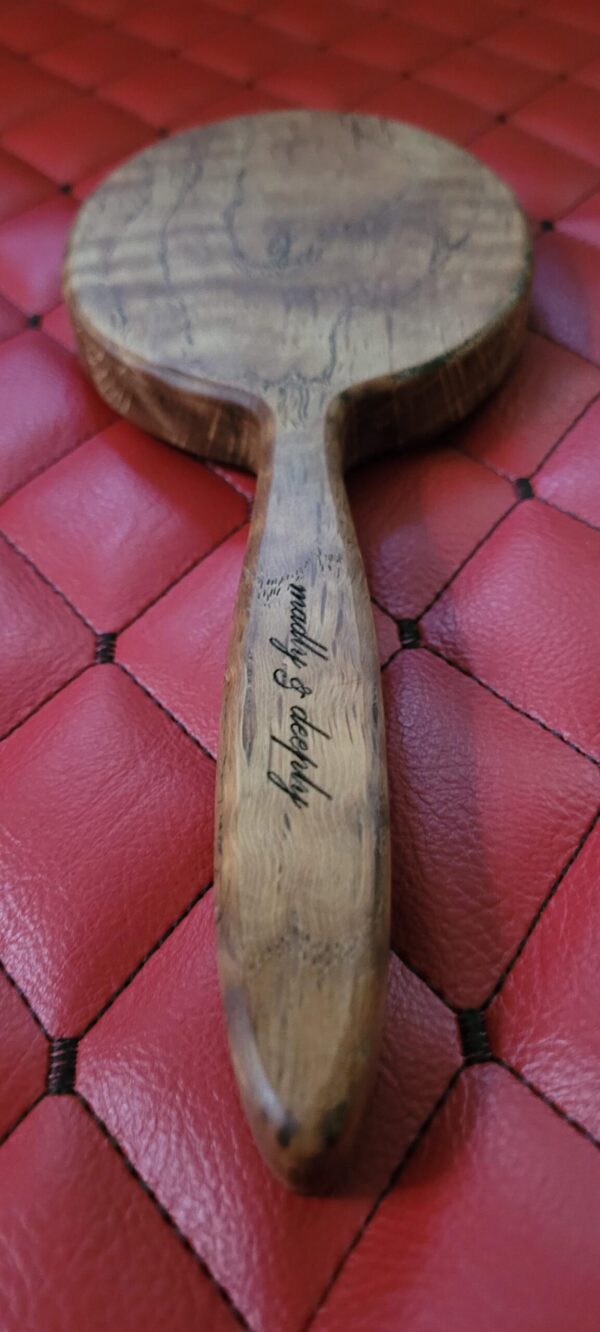 il_fullxfull.8074317211_q0ie.jpg Large Round Handcrafted Spalted Oak Wood Spanking Paddle – Hairbrush Hand Mirror Style