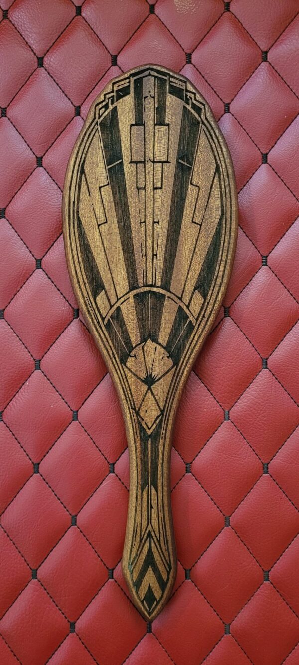 il_fullxfull.8077677411_q9tc.jpg Nouveau Peacock Sapele Wood Paddle: Vanity Hand Mirror Hairbrush-Inspired Discipline Tool