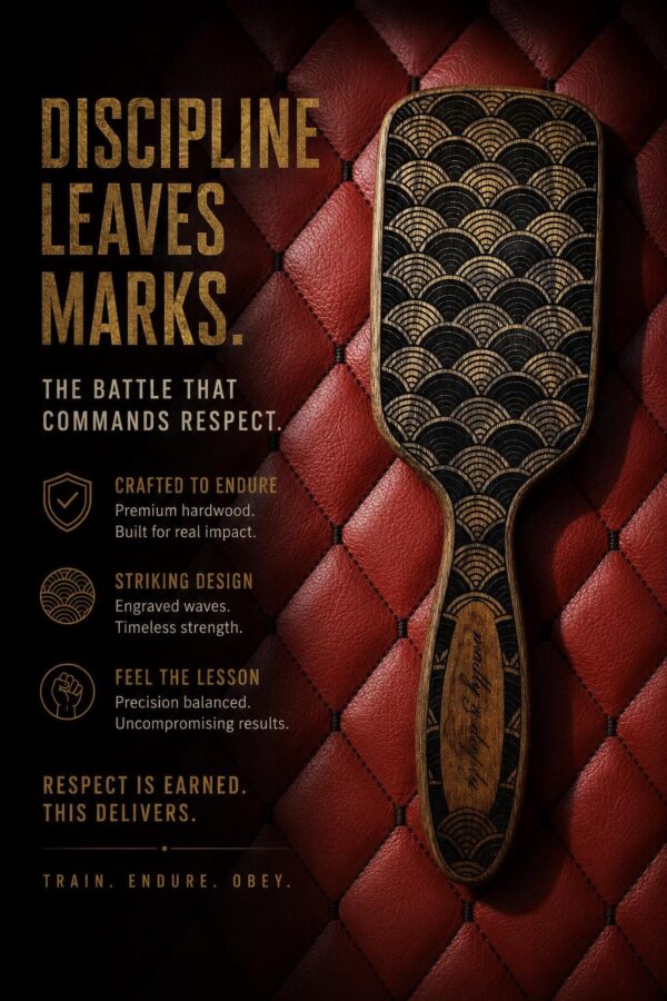Wave Texture Sapele Wood Paddle: Vanity Hairbrush-Inspired Discipline Tool